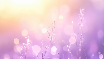 Gentle breeze flowing through lush wildflowers nature scene soft focus serene atmosphere dreamy light