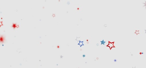 Beautiful red, white, and blue stars on a light background. Perfect for Independence Day celebrations.