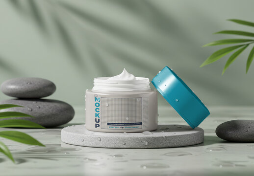 Cream Jar Packaging Mockup Label