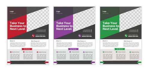  a bundle of 3 templates business flyer design, in blue color, and modern design,marketing,medical proposal, promotion, advertise, publication and editable vector template design