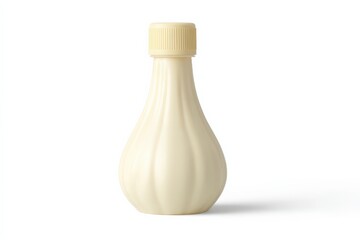 Creamy off-white bottle with ribbed texture and a screw-on cap, isolated against a white background.