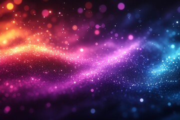 Fototapeta premium Abstract cosmic galaxy with glittering particles and a beautiful display of colorful light
