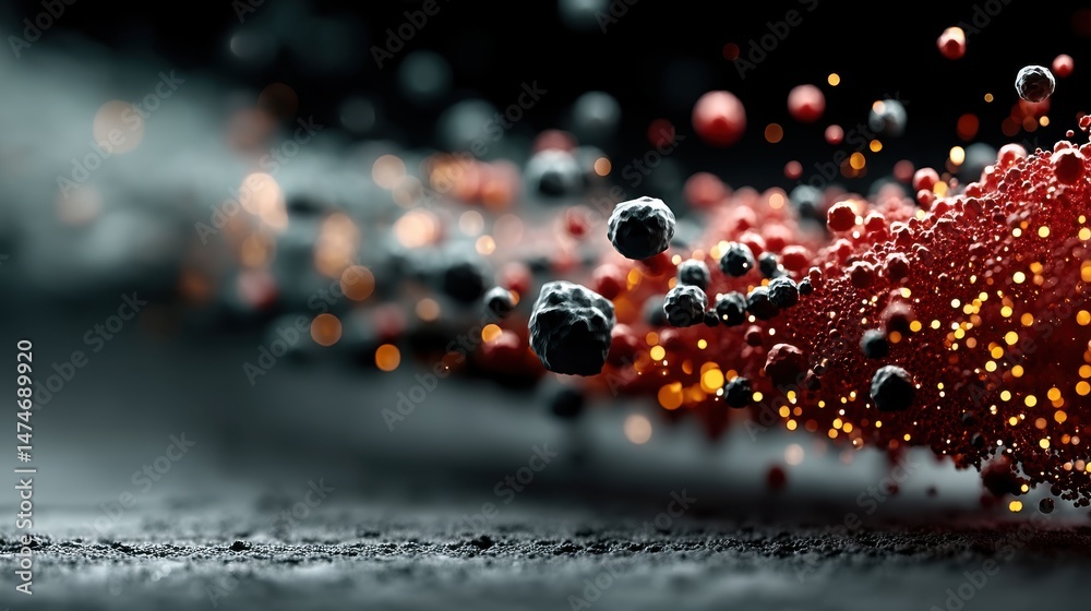 Fototapete technology digital data abstract background data analysis and access to digital data digital cyberspace with particles and digital data network connections 3d rendering,photo stocks