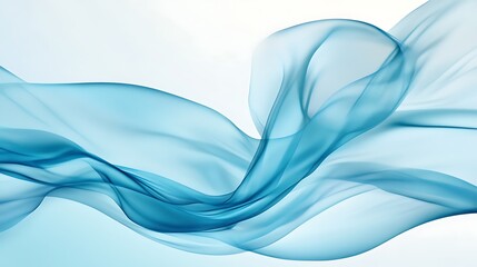 Abstract teal fabric flowing