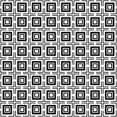 Black and White Geometric Pattern with Symmetrical Nested Square Motif