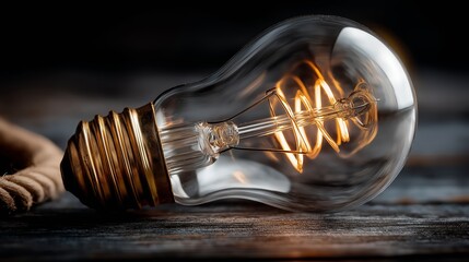 Glowing light bulb on a dark background as a symbol of brainstorming and idea generation.Based on Generative AI