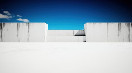 Charming white building set against a clear blue sky creating a picturesque scene of architecture
