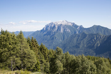 Mountain named “Grigna”.
Panoramic view on mountain named “Grigna” from a location named: “Alpe Giumello”.
