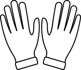 black gloves isolated on white