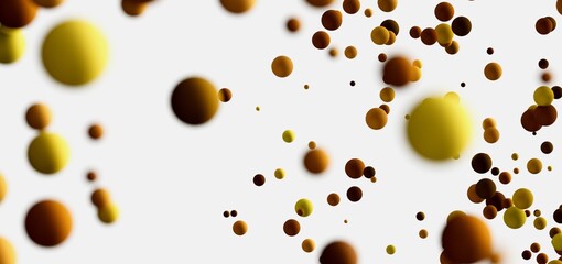Floating spheres, abstract background, gold, brown, texture, design element