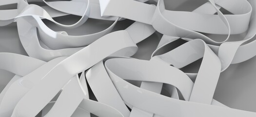 Sleek, modern background with interwoven white ribbons. Perfect for minimalist designs.