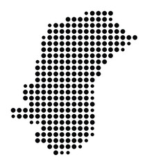 Symbol Map of the city Bad Wildbad (Baden-Württemberg, Germany) showing the city with a pattern of just a few black dots