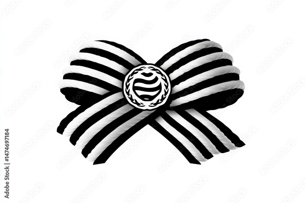 Poster decorative black and white bow with intricate design showcasing craftsmanship and creativity for fes