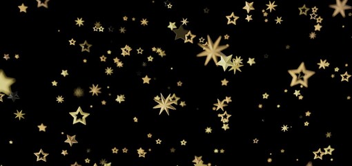 Sparkling gold stars on black. Perfect for holidays, celebrations, and more!