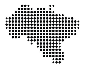 Symbol Map of the city Hechingen (Baden-Württemberg, Germany) showing the city with a pattern of just a few black dots