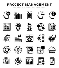 Project Management Icons bundle. Lineal Filled style Icons. Vector illustration.