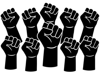 set of hand gestures, hand silhouette set 