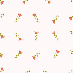 Seamless floral pattern. Idea for fabric, tablecloth pattern, wrapping paper, gift paper. Print ditsy. Motives are scattered randomly. Flower pattern background. cute pattern.