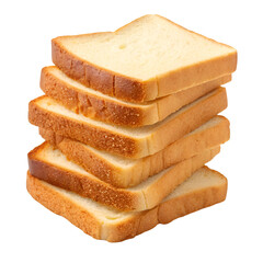 Stack of soft slices bread isolated on white background