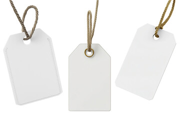 Blank price tags isolated on transparent background