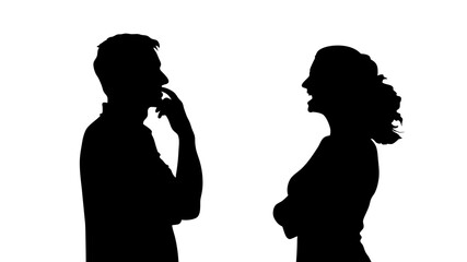 silhouette of man and woman