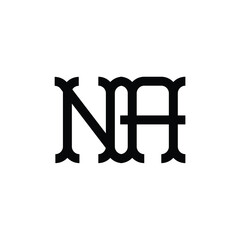NA monogram logo design letter text name symbol monochrome logotype alphabet character simple logo