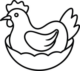 vector illustration of a hen