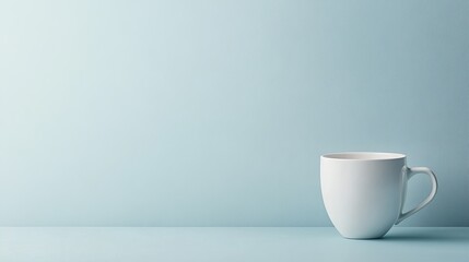 Obraz premium Elegant ceramic cup on soft background showcasing coffee and tea drink styles in minimalist environment