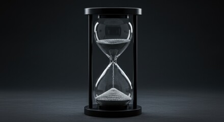 Hourglass with Flowing Sand Symbolizing Time