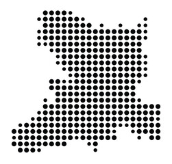 Symbol Map of the city Herzogenaurach (Bayern, Germany) showing the city with a pattern of just a few black dots