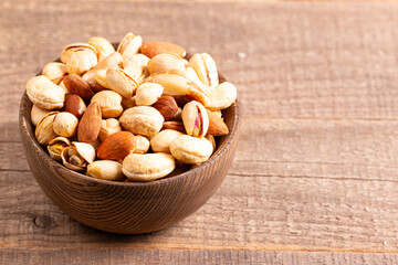 Healthy mix nuts. Almonds, hazelnuts, cashews, peanuts, pistachios, Brazil nuts
