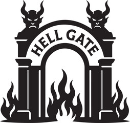 Mysterious Hell Gate Silhouette Artwork