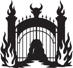 Hell Gate Vector Silhouette Illustration