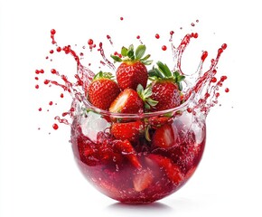 Fresh Strawberries in a Splash of Juice