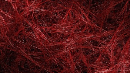 chaotic black threads that fill the entire space. on a dark red background