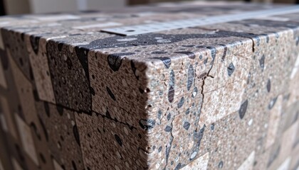 Textured surface of a cube with intricate patterns.