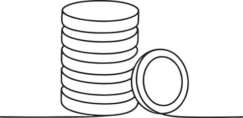 Coin Stack Minimalist Finance Line Icon