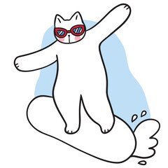 Cute and funny cartoon doodle cat lines.