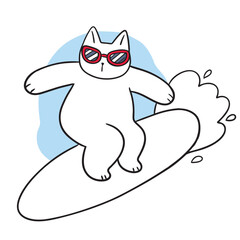 Cute and funny cartoon doodle cat lines.