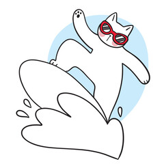 Cute and funny cartoon doodle cat lines.