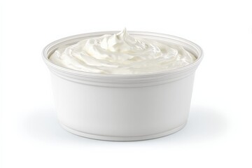 Creamy white dip in a plastic cup.