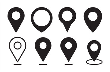 Map pin icon. location pin place marker. Location icon. Map marker pointer icon set,  Victor illustration Eps 10.