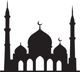 Mosque Silhouette Vector Art Minimal Style