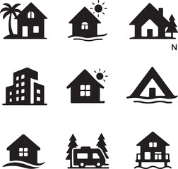 Vacation Rentals Logo Collection Silhouette