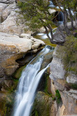 Beautiful creek with waterfalls in Spain in Catalonia, near the small village Rupit. Creek Rupit.