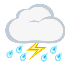 weather icon vector illustration of cloud and rain