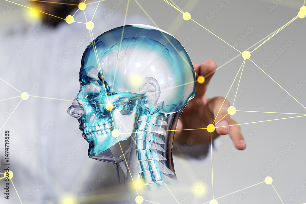 Aufkleber digital medical futuristic interface 3d rendering