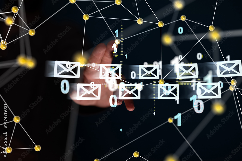 Aufkleber Mail Communication Connection message to mailing
