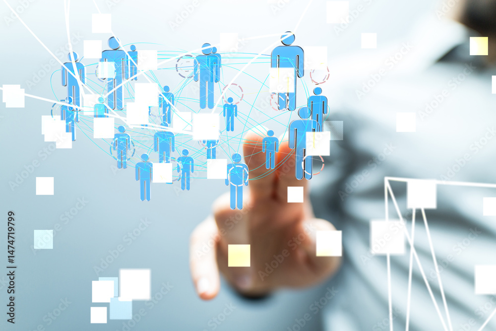 Poster conceptual image with social connection