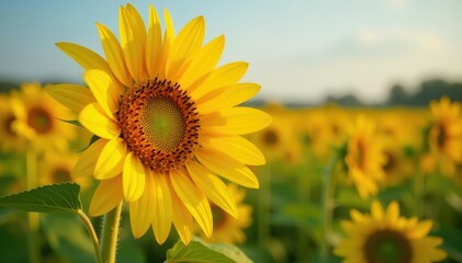 Obraz premium Close-up of a vibrant sunflower head, showcasing numerous ripe sunflower seeds , agriculture, head